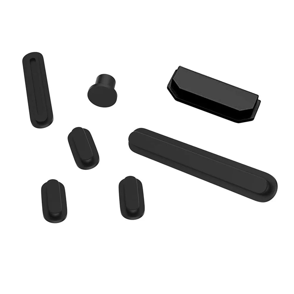 ENKAY HAT PRINCE Soft Silicone Dust Plug Cap Cover Set for MacBook Air 15 inch (2023) A2941 / 13 inch (2022) A268 / Pro 14-inch (2021) A2442 / 16 inch (2021) A2485 - Black - 2