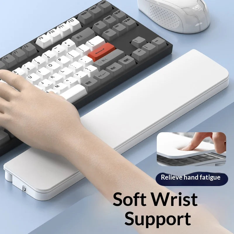 Multifunctional PU Leather Keyboard Wrist Rest Cleaning Kit Organizer Box for Phone/Camera/Earphones Cleaning Tools - White - 3