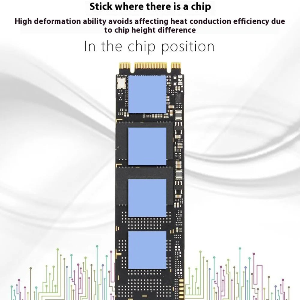 JEYI M.2 NVMe Copper Heat Sink with Thermal Pad and Rubber Straps for 2280 SSD Laptops Cooling Heatsink - 7