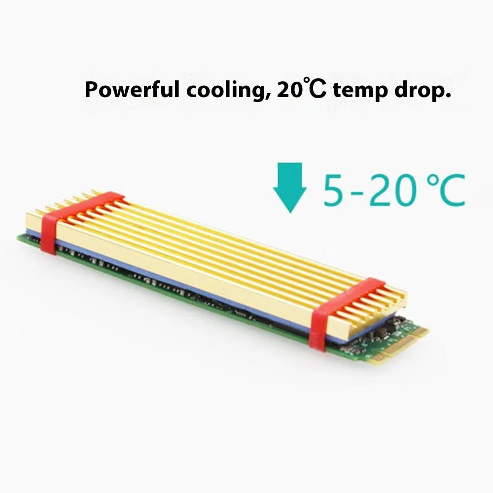 JEYI N80 M.2 NVMe SSD Heatsink 2280 Cooling Aluminum Pad Thermal Silicone Gel Heat Sink for PC- Black - 3