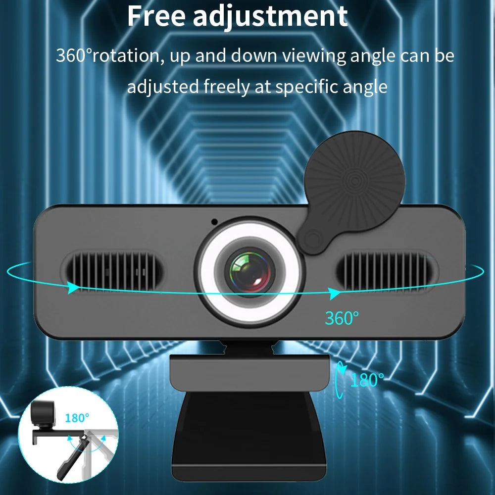 ELEBEST 2K USB Computer Camera Live Streaming Video Conference Webcam with Fill Light - 2