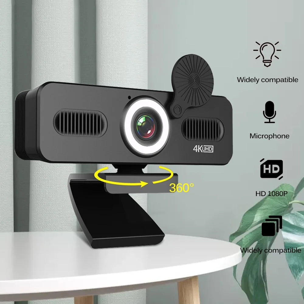 ELEBEST HD 4K USB Computer Camera Live Streaming Video Conference Webcam with Fill Light - 6