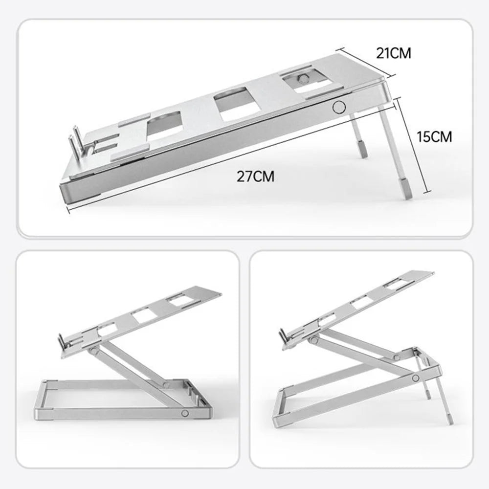 H12 Adjustable Aluminum Alloy Laptop Riser Desktop Stand Holder for Notebook Computer - 7