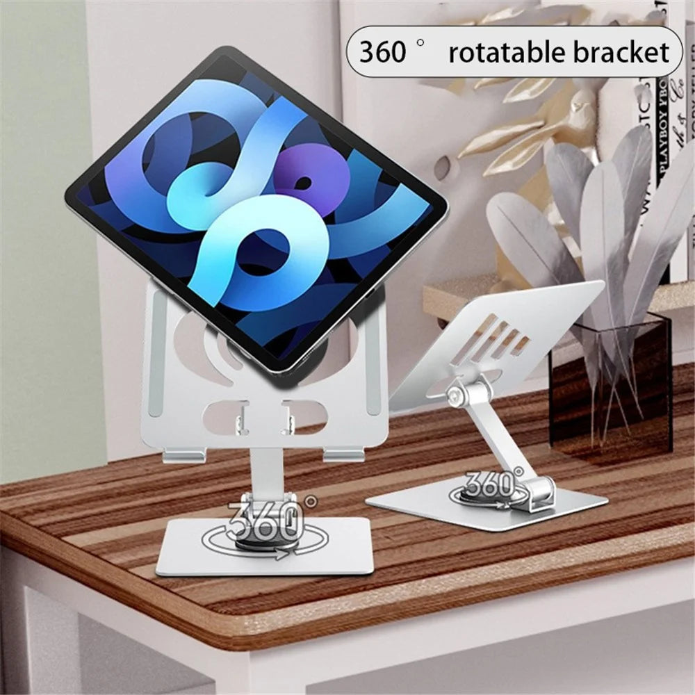 Foldable Tablet Stand Holder Aluminum Alloy 6-14 Inch Smartphone Stand Desktop Mount for Hands-free Use - 2