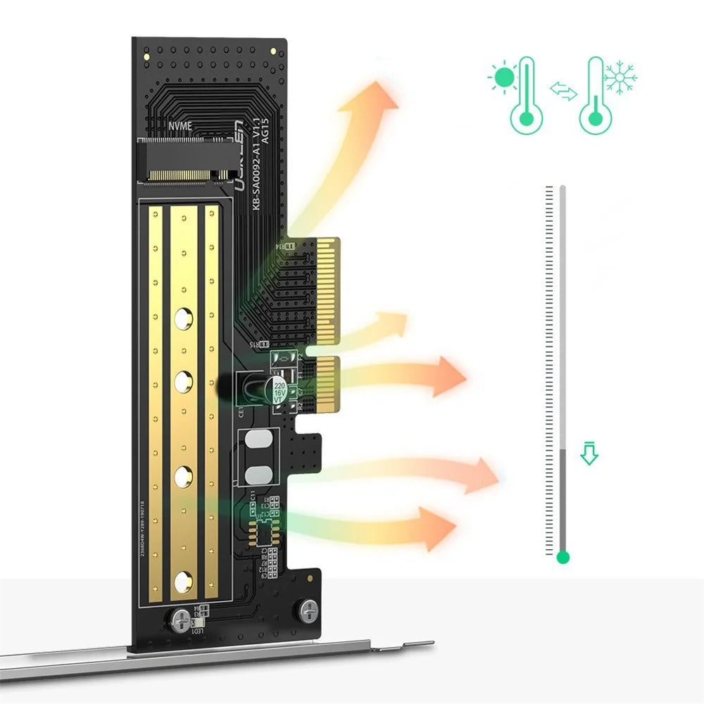 UGREEN M.2 NVME to PCle 3.0 Adapter High Speed Computer Expansion Cards SSD Conversion Card with Bracket - 4