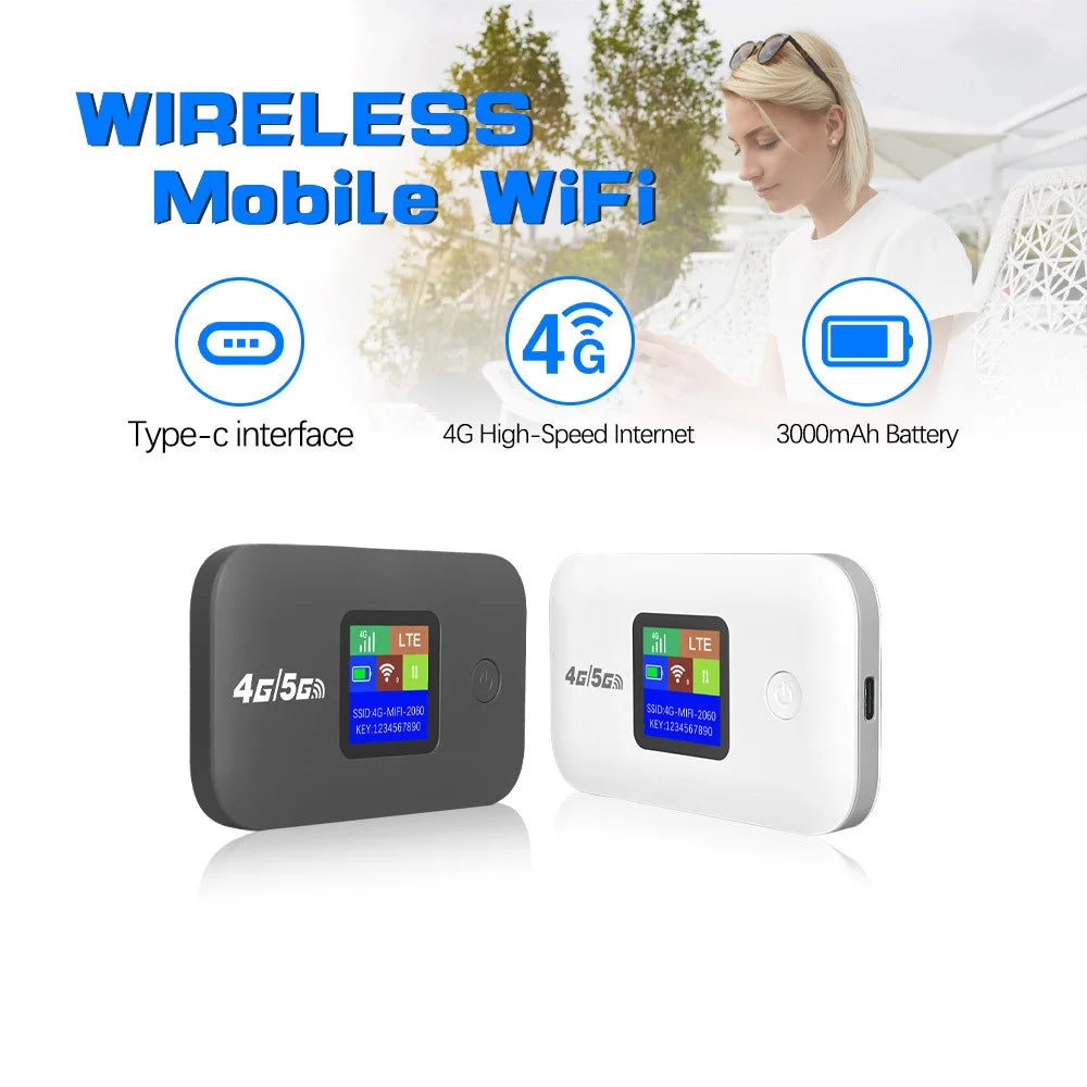 A8 4G Mobile WiFi Router 150 Mbps Portable Wireless Hotspot MiFi Modem with LCD Display - Black - 3