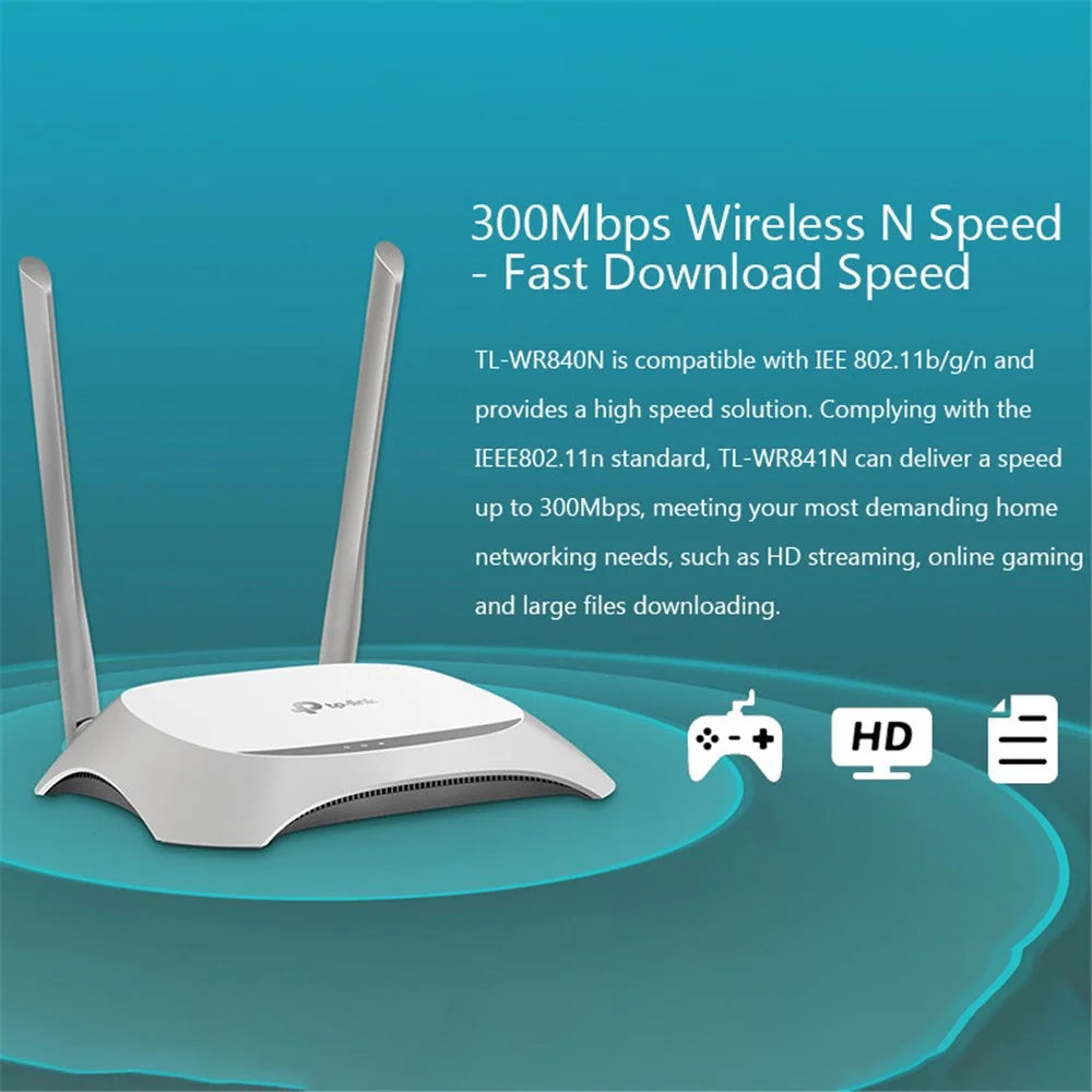 TP-LINK WDR841 300Mbps 2.4G WiFi Extender Repeater Wireless Network Signal Booster Router - White / US Plug - 2