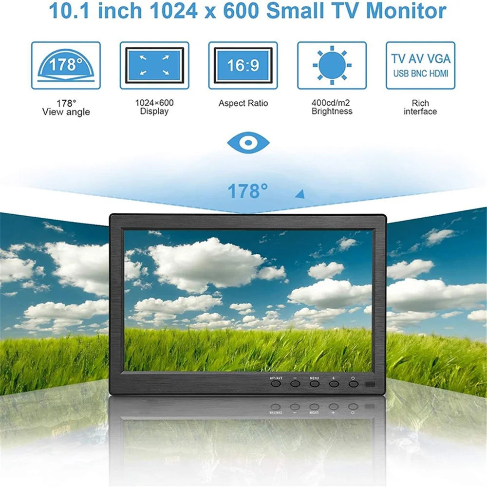 RX-101A 10.1-inch Security Monitor Portable Display with Remote Control - EU Plug - 2