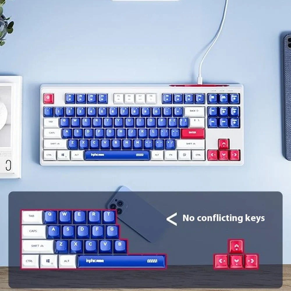 INPHIC K902 87 Keys Mute Keyboard Gaming Keyboard with Colorful Light for Home Office - 3