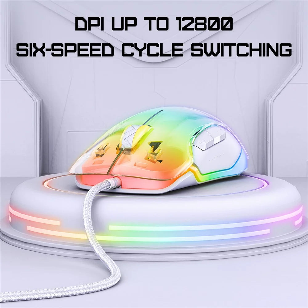 ONIKUMA CW925 USB Wired Gaming Mouse RGB Light Computer Laptop Mice - White - 7