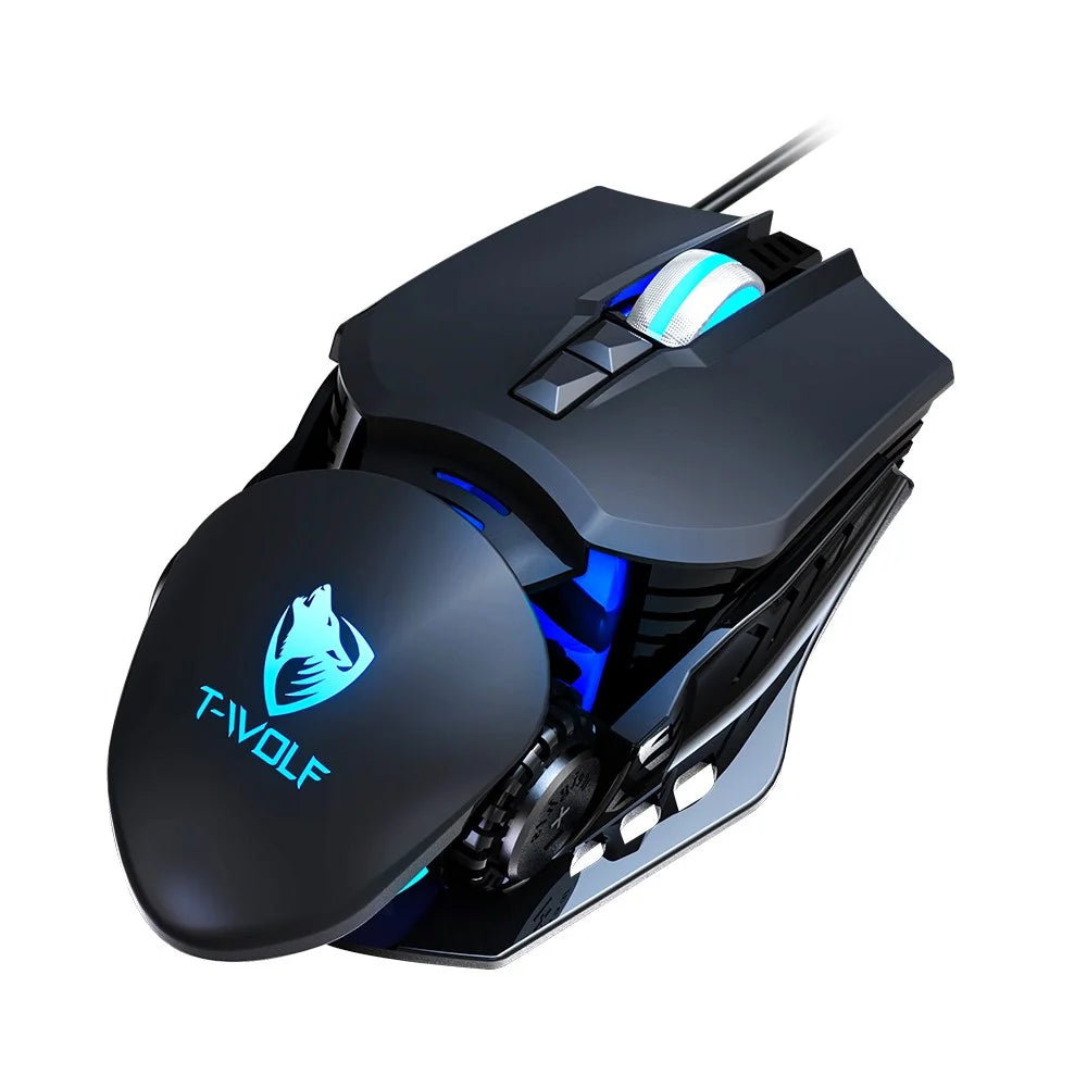 T-WOLF G530 Wired Mouse Colorful Luminous Gaming Mouse USB Port - Black - 4