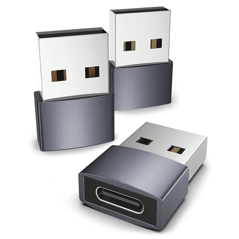 SYNTECH Mark1 3Pcs USB A to USB C Converter Fast Data Transfer Aluminum Adapter for iPhone / iPad / Samsung / Google - 1