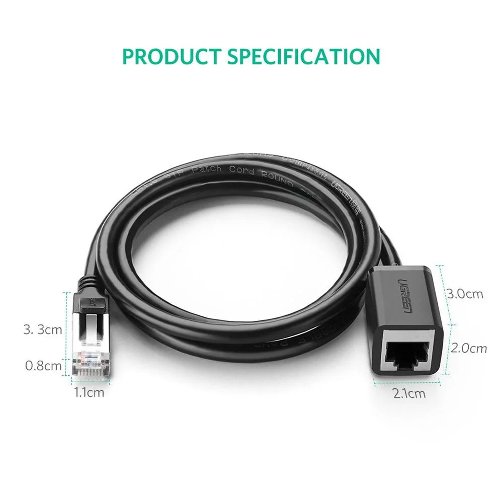 UGREEN 11281 2m Cat6 Ethernet Extension Cable RJ45 Cat 6 Male to Female RJ45 Ethernet Lan Network Cable - 7