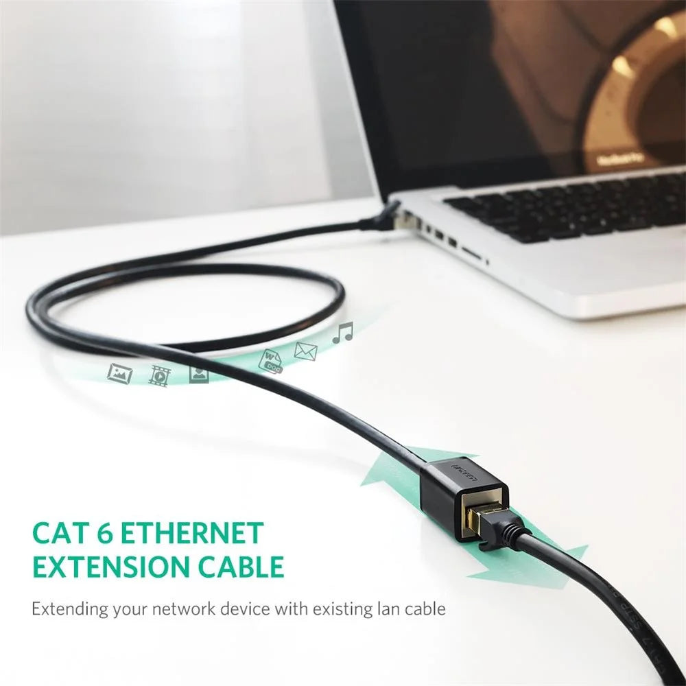 UGREEN 11282 Cat6 Ethernet Extension Cable RJ45 Cat 6 Male to Female RJ45 Ethernet Lan Network Cable Adapter for PC Laptop, 3m - 3