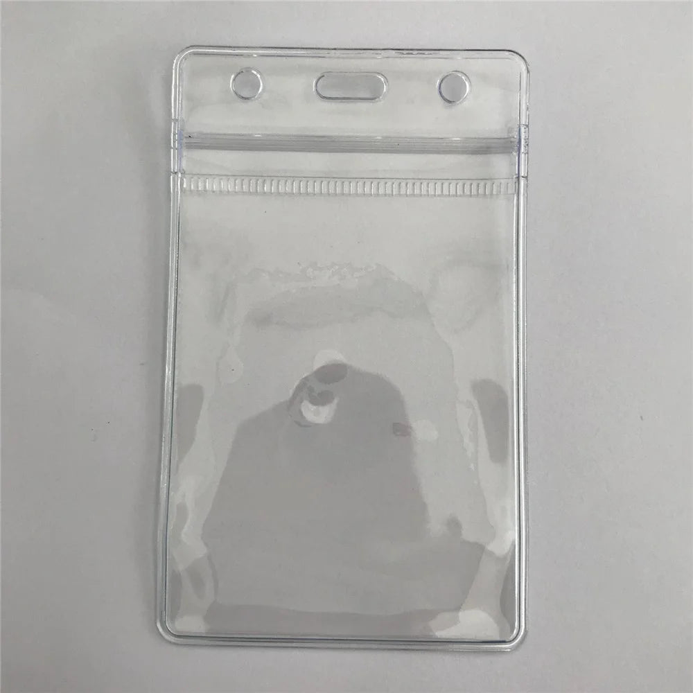 10Pcs Vertical Clear Waterproof ID Card Holder PVC Sealable Badge Protector - 6