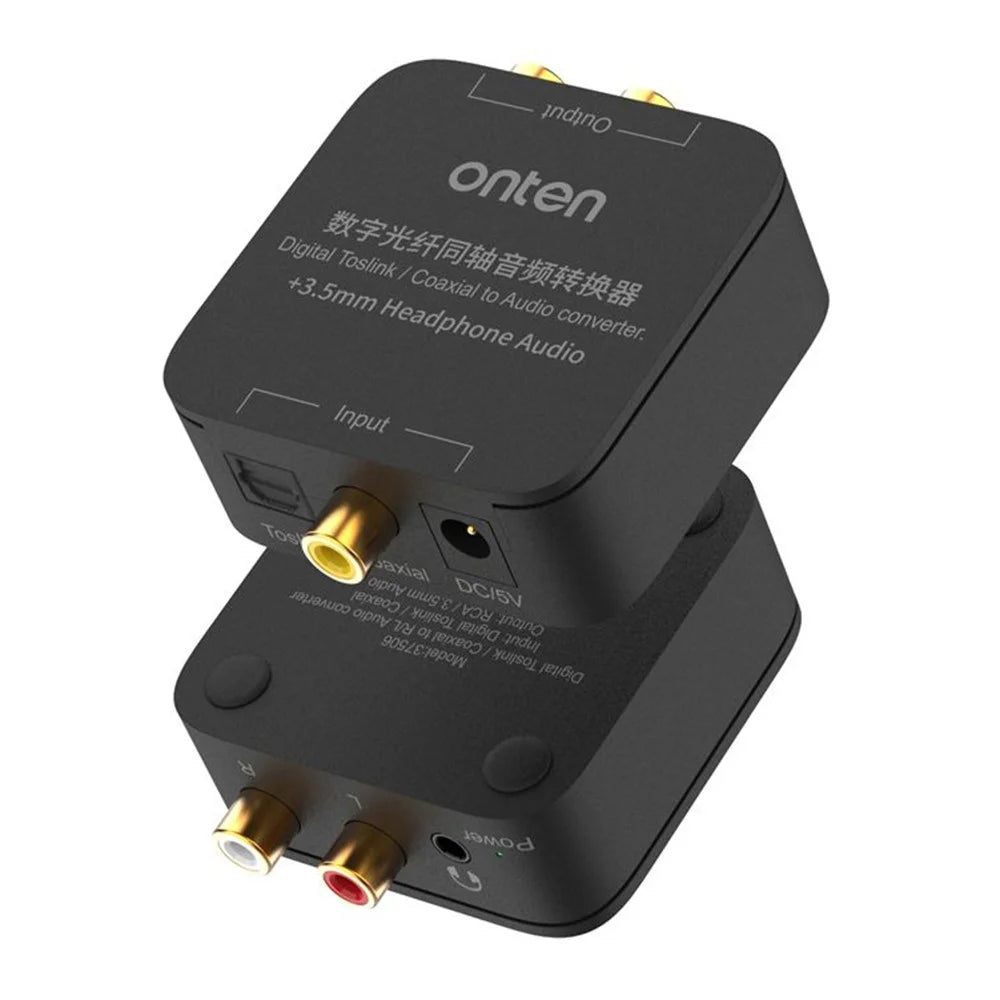 ONTEN 37506 Digital Toslink / Coaxial to Audio Converter with 3.5mm Headphone Audio Output - 1