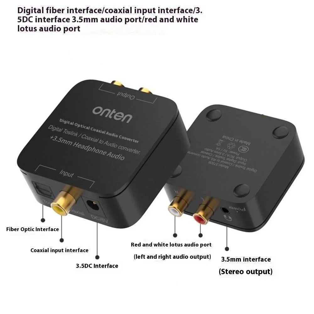 ONTEN 37506 Digital Toslink / Coaxial to Audio Converter with 3.5mm Headphone Audio Output - 6