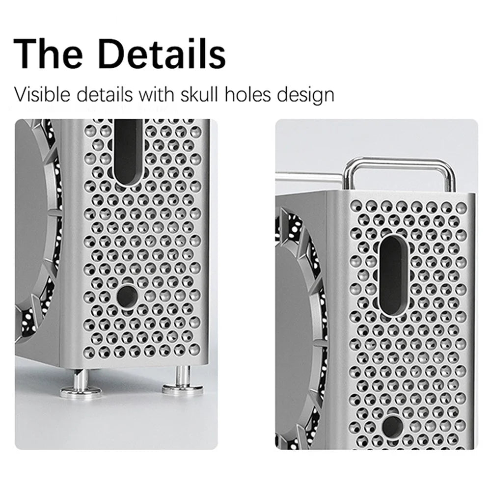 For Apple Mac Mini M4 / M4 Pro 2024 Protective Case Computer Host Hollow ABS Shell with Expansion Hard Drive Function - Black - 5