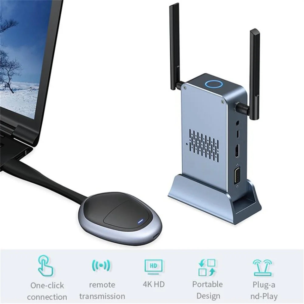 G52+R18 4K Resolution Wireless HD Transmitter and Receiver Kit Screen Mirroring Device for PC / TV / Projector - 2