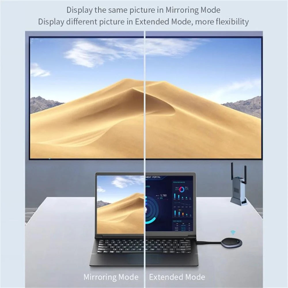 G52+R18 4K Resolution Wireless HD Transmitter and Receiver Kit Screen Mirroring Device for PC / TV / Projector - 4