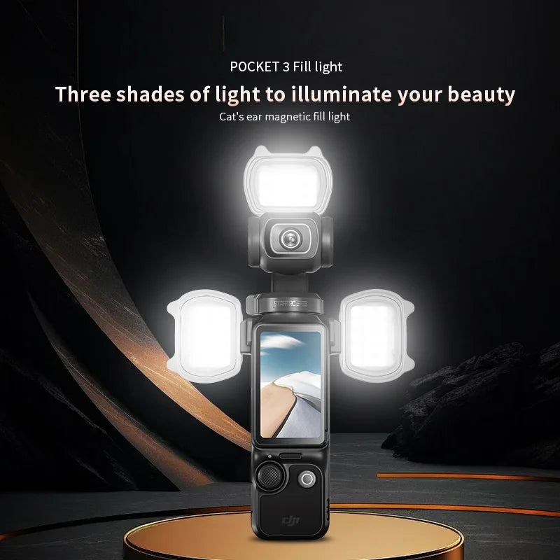 STARTRC For DJI Osmo Pocket 3 Camera Magnetic Fill Light Kit 3 Color Temperature Adjustable Photography Lamp - 2