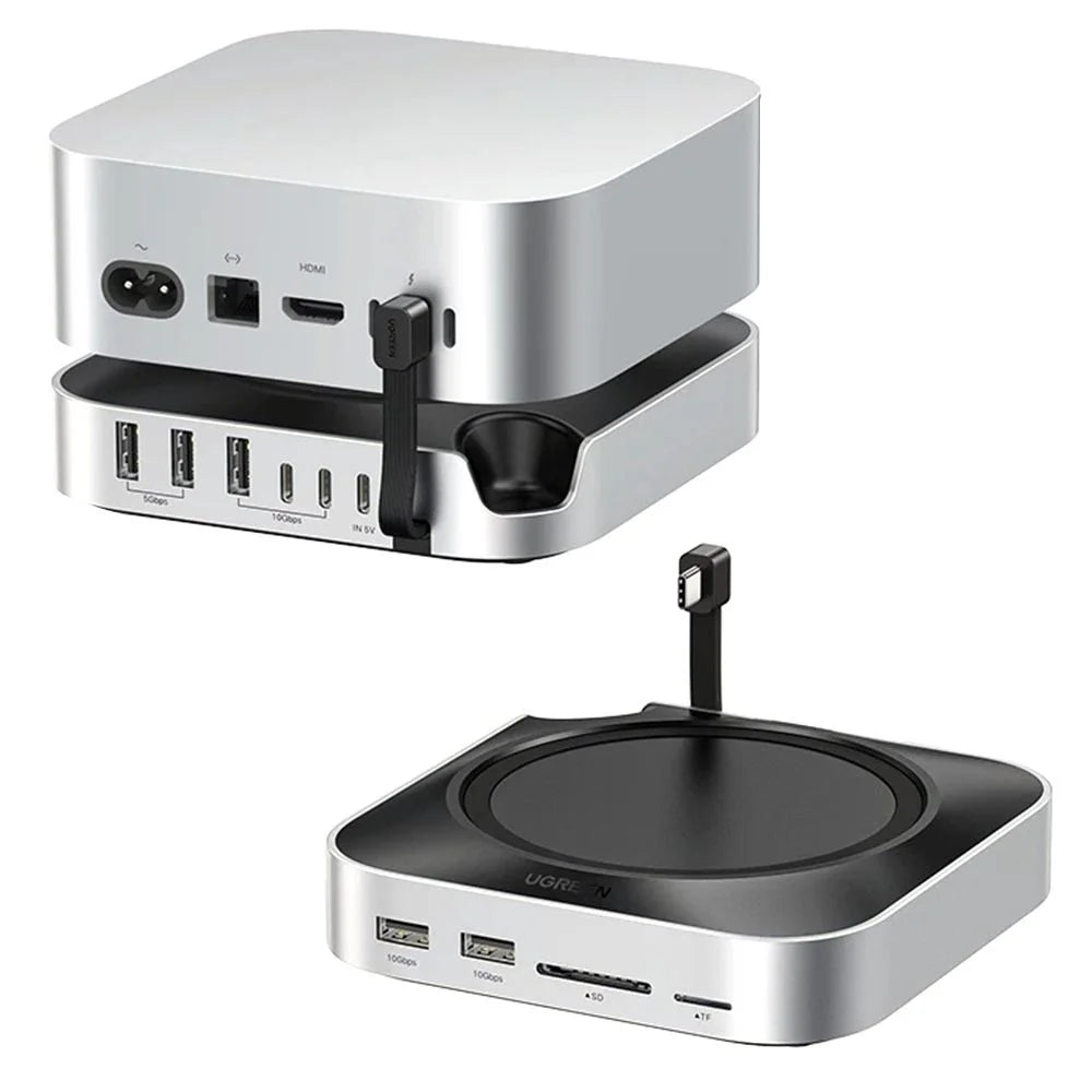 UGREEN CM841-65487 11-in-1 USB-C Hub for Mac Mini M4 / M4 Pro M.2 NVMe SSD Enclosure Docking Station - 1