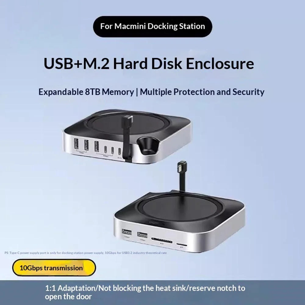 UGREEN CM841-65487 11-in-1 USB-C Hub for Mac Mini M4 / M4 Pro M.2 NVMe SSD Enclosure Docking Station - 3