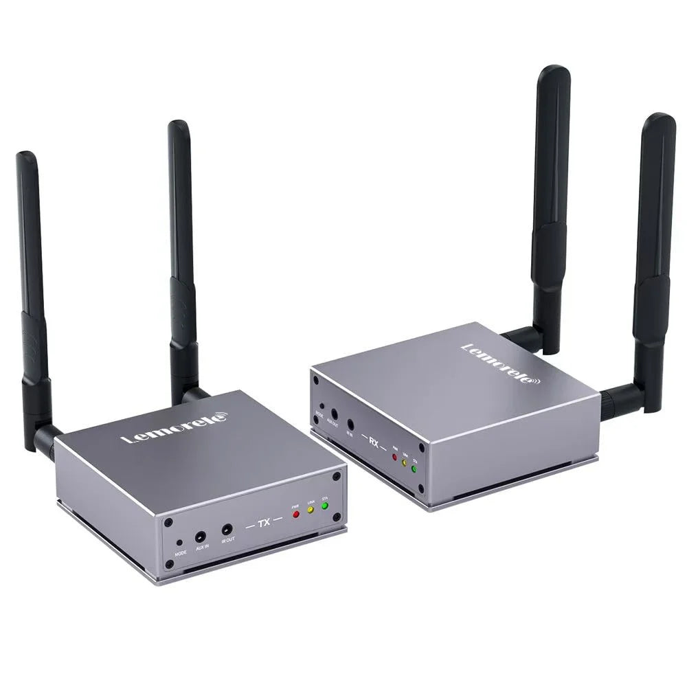 LEMORELE R15 Wireless HD Transmitter / Receiver Kit 5G / 2.4G Dual Band 4K Zero Delay Screen Mirroring HD Adapter for Gaming Meeting - Grey / Silver - 1
