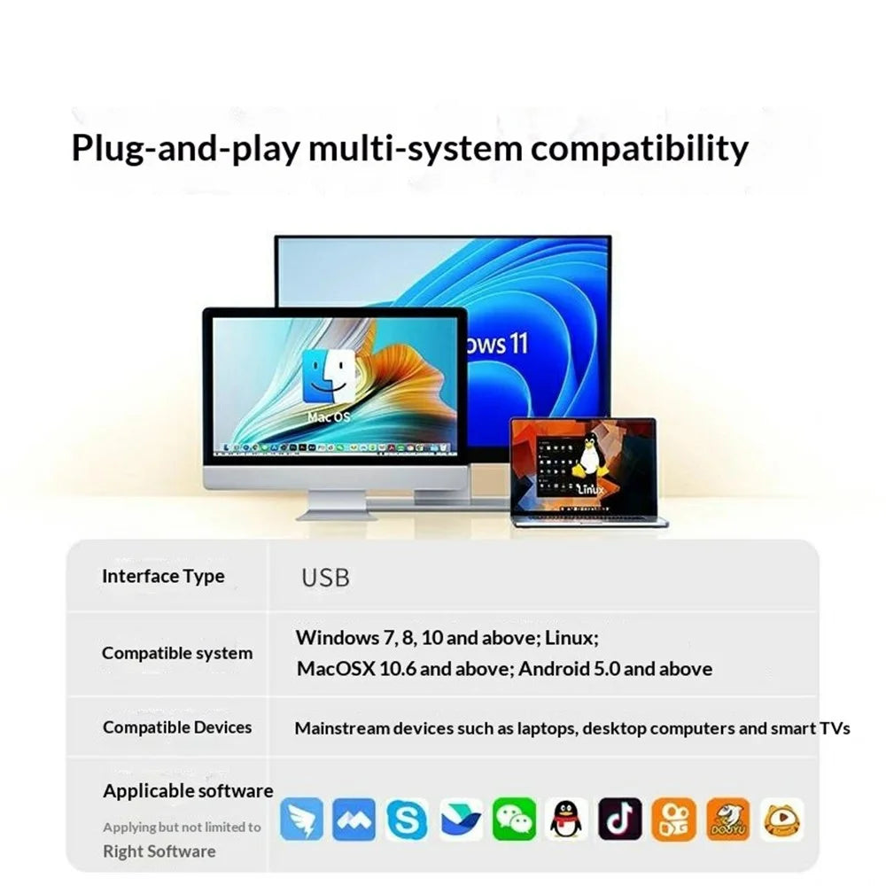 UGREEN CM925-75587 USB Webcam 1080P HD Camera Built-in Dual Microphone for Video Conference - Black - 7