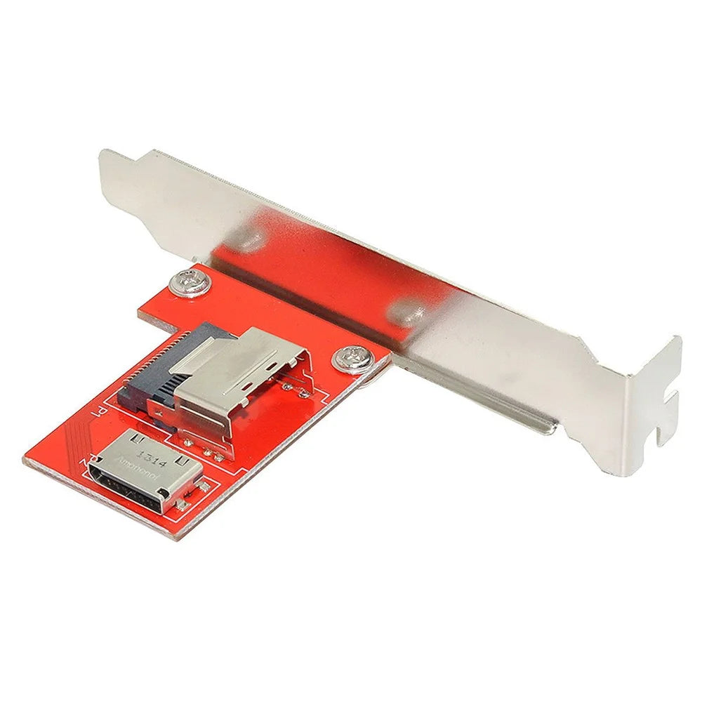 SF-041 PCI-Express 4.0 Mini SAS SFF-8087 to Oculink SFF-8611 PCBA Female Adapter with Bracket - 7