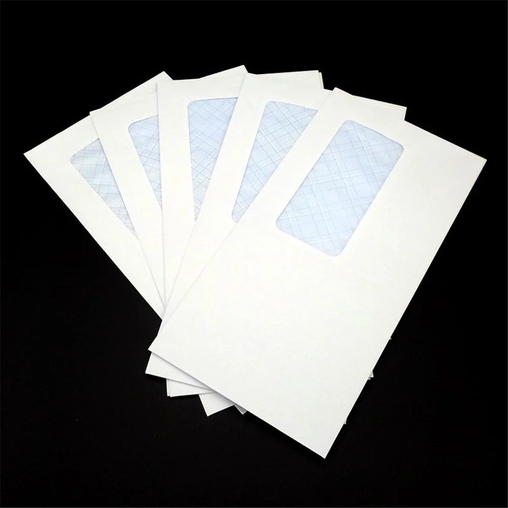 SKYLINE 50PCS Security Envelopes with Window Confidential Seal Skyline Envelope for Postcard Letter Greeting Card School Office Supplies - 2