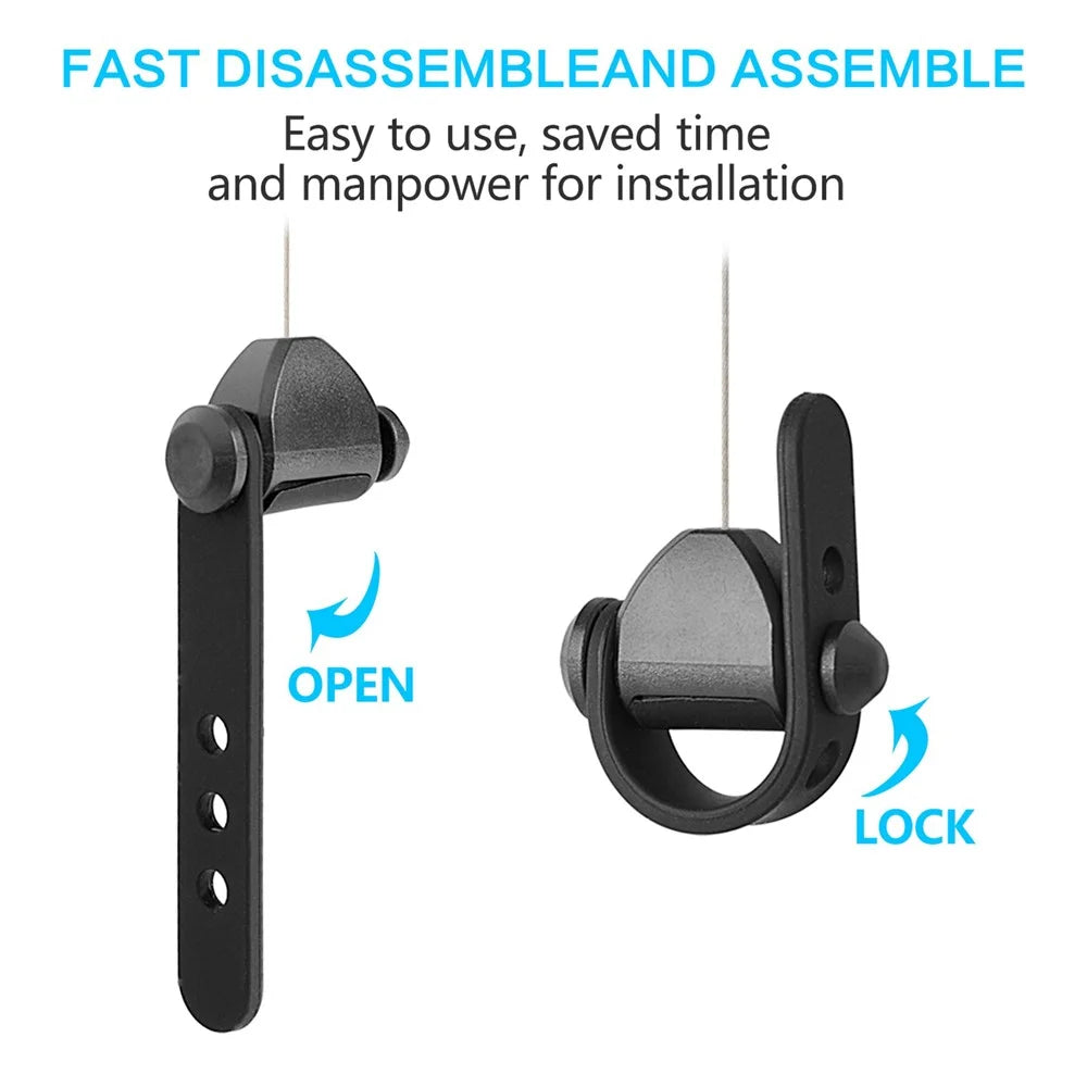 MFTDE 3Pcs for HTC Vive Pro/Oculus Rift/Oculus Quest Link/Oculus Quest 2 Retractable Ceiling Pulley VR Cable Management System - Black - 5