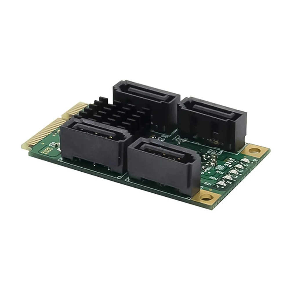 Mini PCI-E 88SE9215 4-Port SATA 6G Expansion Card SATA-3 Hard Disk Conversion Adapter Card - 2
