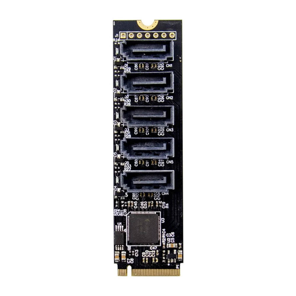 M.2 M-KEY JMB585 5-Port SATA 6G SATA-3 Storage Expansion Conversion Card - 2
