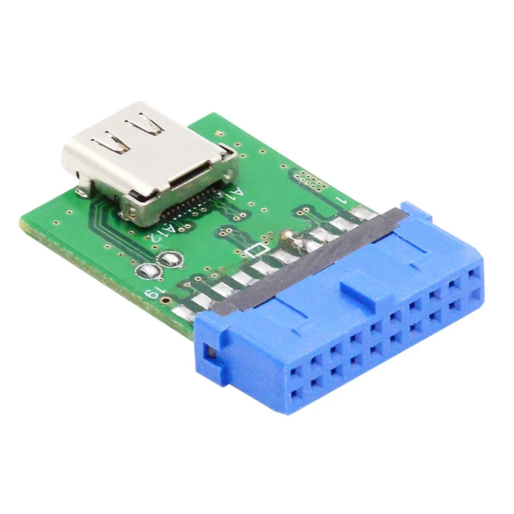 UC-141-TC003 Single Port Type-C 3.1 Female to USB 3.0 Motherboard 19Pin 20Pin Adapter PCBA 5Gbps - 1