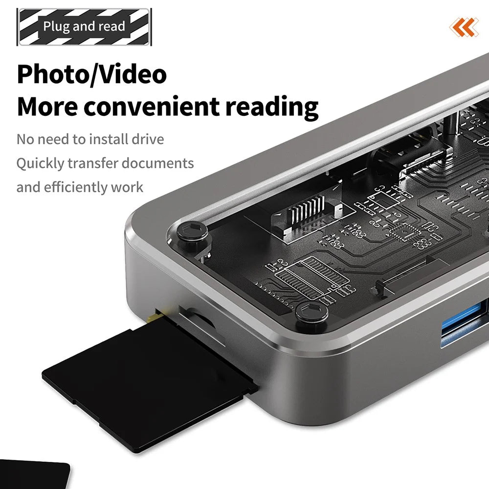 SW8V 8 in 1 Type-C Docking Station Portable USB Hub Adapter USB-C to USB3.0 / USB2.0 / Type-C2.0 / 100M Ethernet - 3