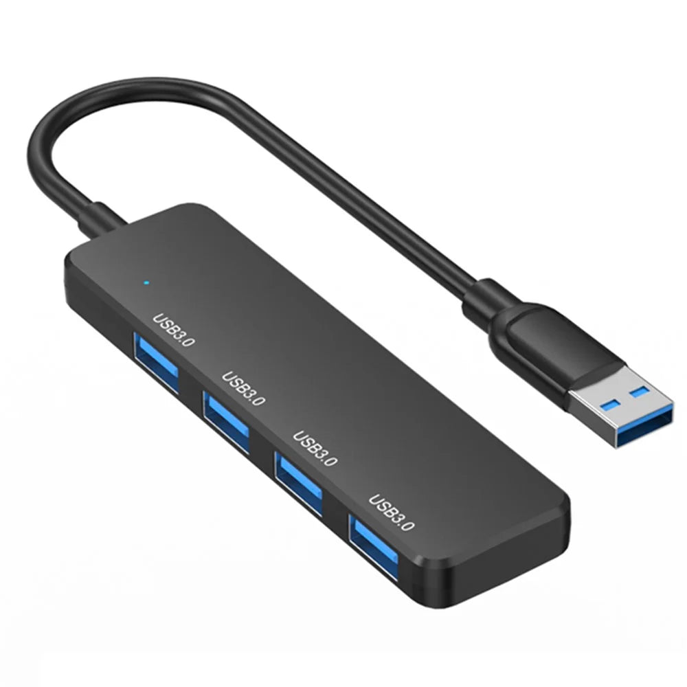 S-304 4-Port USB Adapter Charging + Data Transmission USB 3.0 Hub Expansion Dock Station Converter - 1