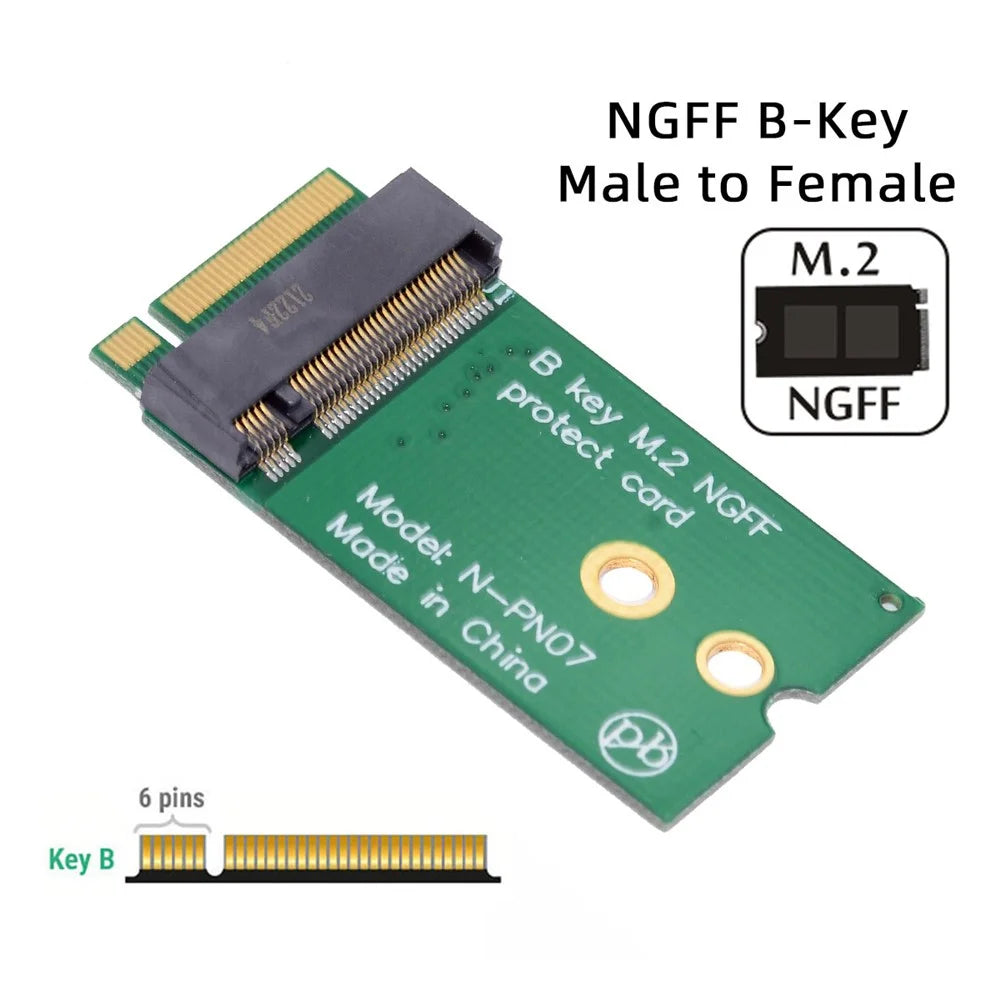 SA-068-BKEY NGFF B Key 22x30mm to 22x42mm Male to Female Extension Adapter for 2230 SSD LTE Card - 7