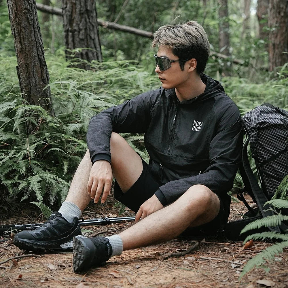ROCKBROS YDWT013 Detachable Pocket Windbreaker Outdoor Waterproof Jacket for Camping / Cycling / Hiking / Commuting Long Sleeve Men Coat - Black / M - 6