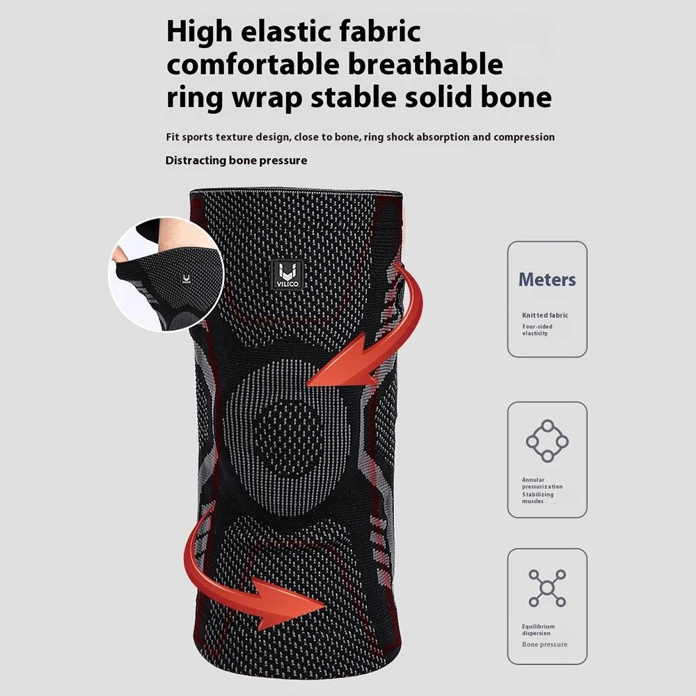 VILICO Anti-Slip Knee Brace Support Breathable Knee Compression Sleeve Wrap - Black / M - 3