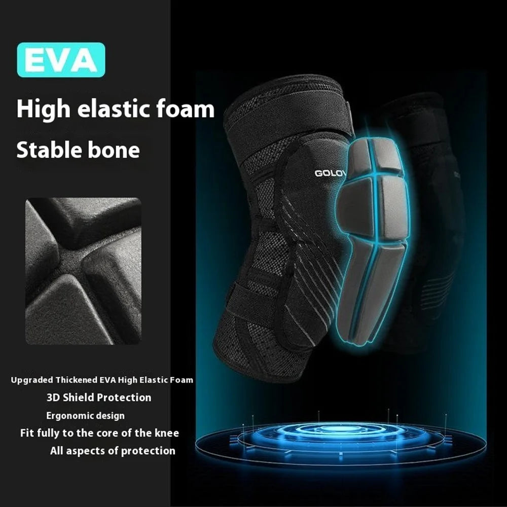 GOLOVEJOY HX37 Knee Brace for Outdoor Skiing Cycling Shock Absorption EVA Knee Protector Size XL - 4