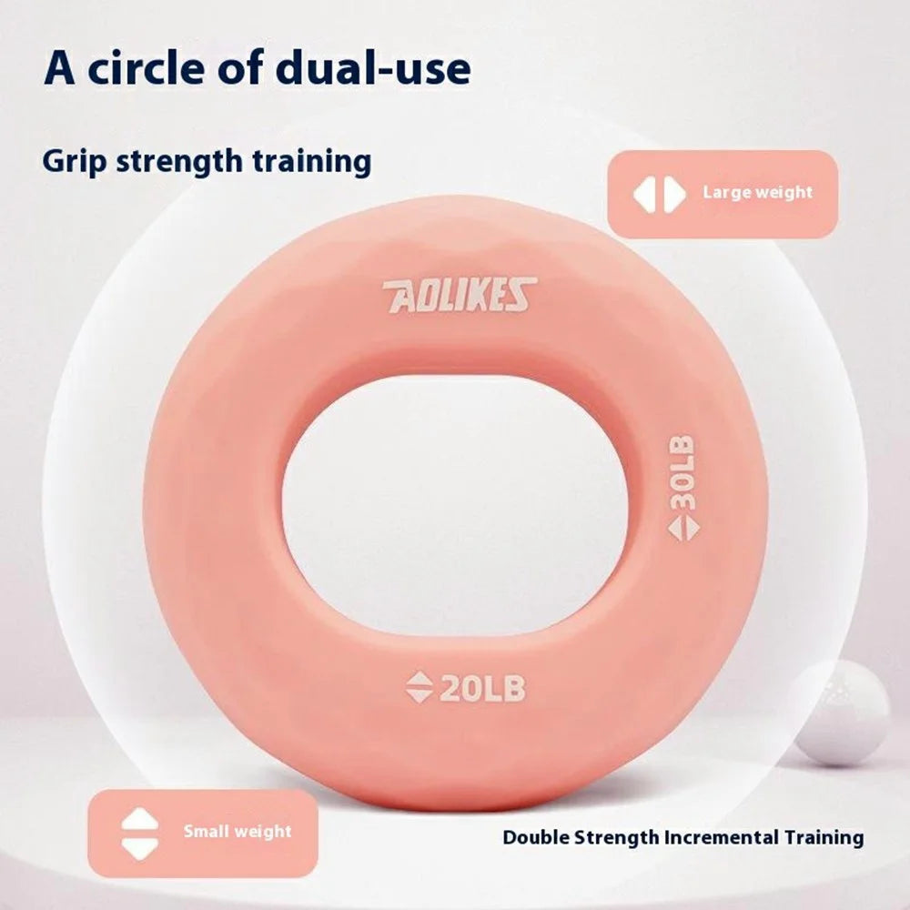 AOLIKES 3502 Hand Strengthener Grip Ring Strength Trainer Ring Silicone Squeezer Gripper - Pink - 2
