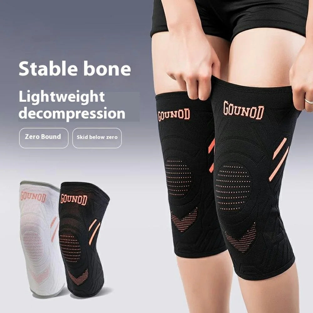 GOUNOD HJ078 1Pc Compression Knee Sleeve Knitted Non-Slip Sports Running Knee Support Brace - Black S - 2