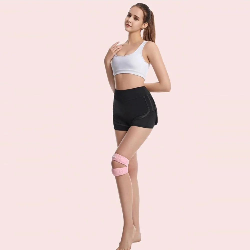 GOUNOD HJ0121 1Pc Sports Knee Brace Shock Absorption Patella Support Breathable Compression Knee Guard - Pink - 5