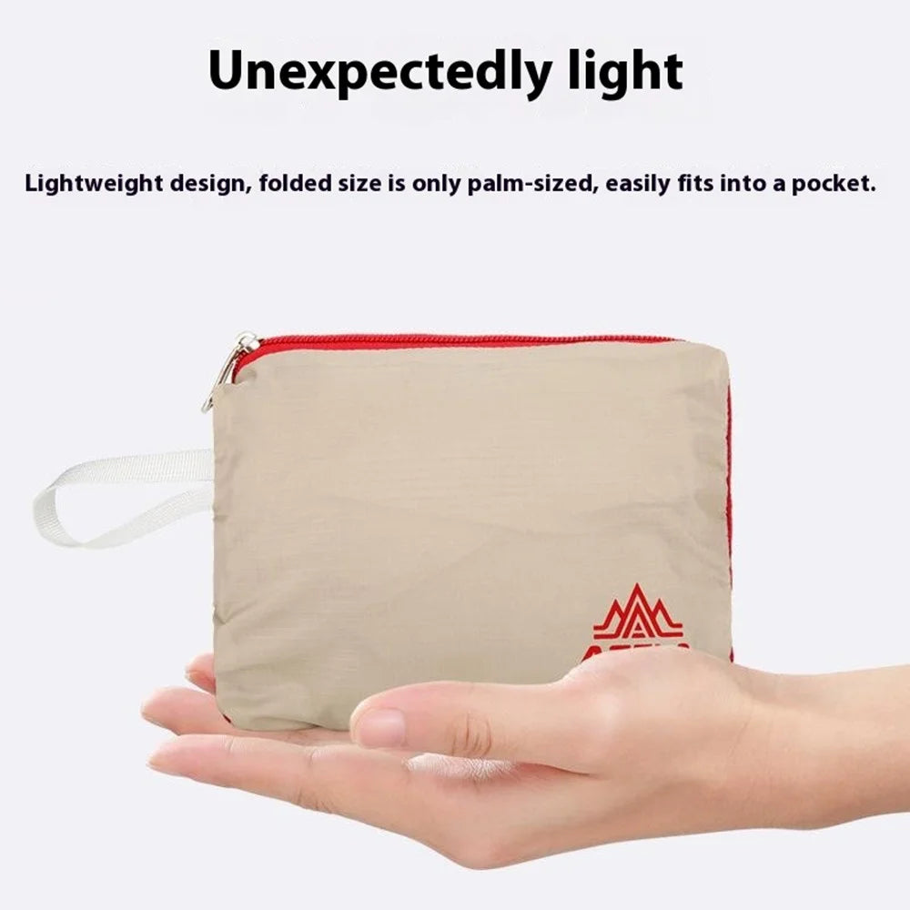 AZELA A1341 Lightweight Foldable Backpack Waterproof Nylon Shoulder Bag for Outdoor Hiking Camping - Khaki - 6