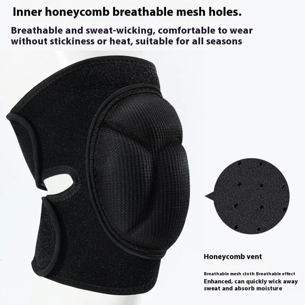 GOLOVEJOY HX44 1Pc Impact Resistant Turtle Shell Sports Knee Brace Ultra Wide Elastic Strap Knee Pad - Black - 6