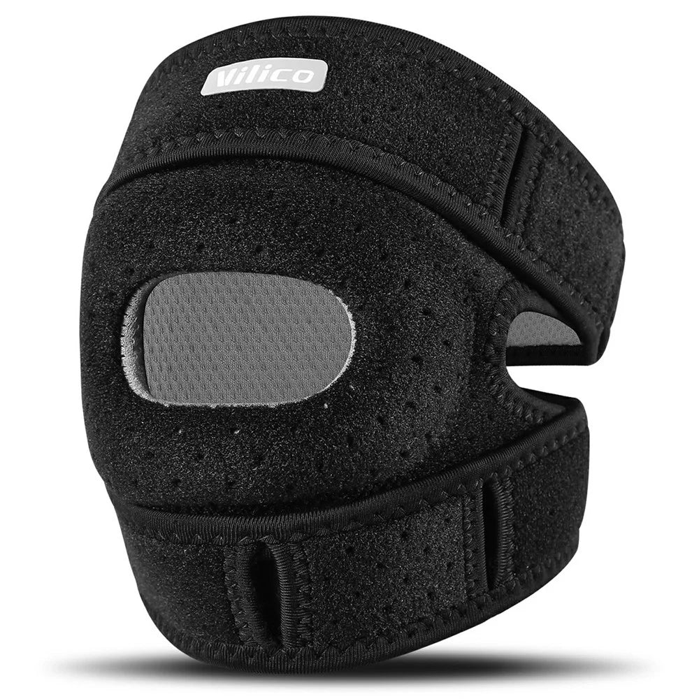 VILICO AB169 1Pc Professional Knee Brace for Running Jumping Rope Joint Support Patellar Strap Compression Wrap - Black / Grey - 1