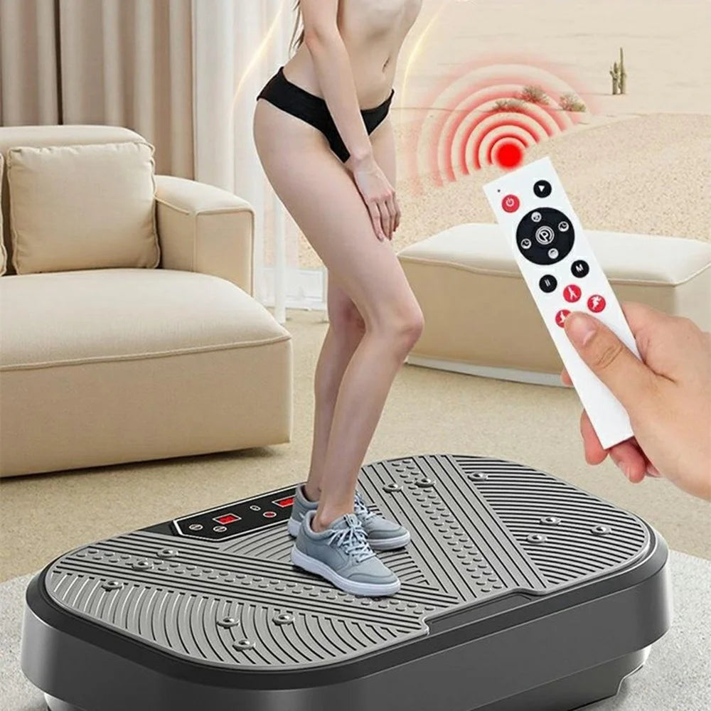 SZJ-04 Vibration Plate Machine Home Body Shaping Fat Burning Exercise Fitness Equipment EU Plug - Grey - 3