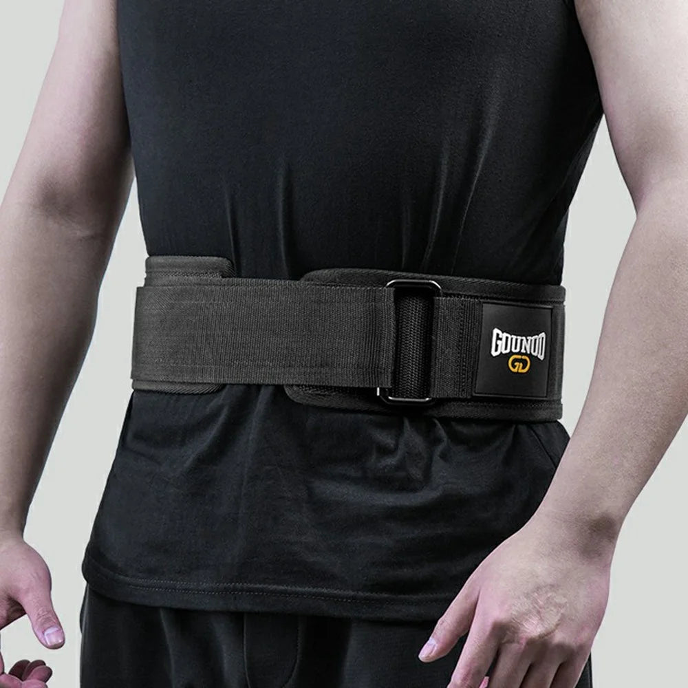 GOUNOD HY020 Weight Lifting Powerlifting Waist Support Belt Squat Training Waist Protection Band - Black S - 6