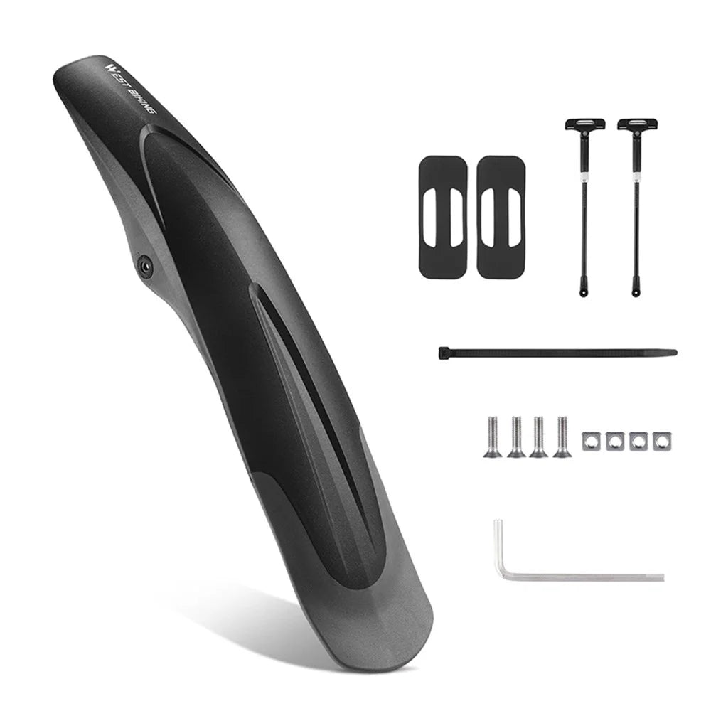 WEST BIKING YP0714025 Mountain Bike Rear Fender with Adjustable Support Rods, Bicycle Fender for 26", 27.5", 29" Bikes - 1